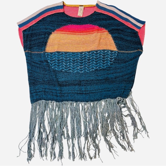 FREE PEOPLE Sunset Fringe Knit Festival Boho Coverup Top | XS/S | Retail $168 - Picture 2 of 8